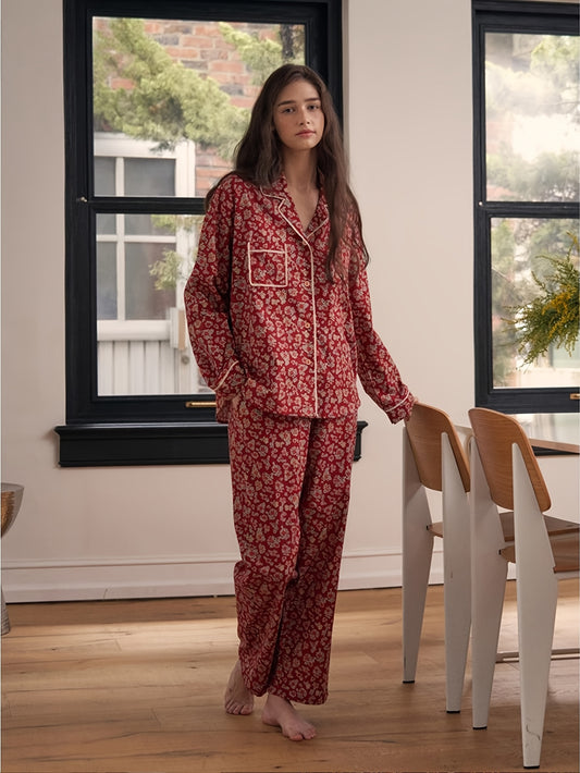 Ruby Bloom Cotton Pajama Set