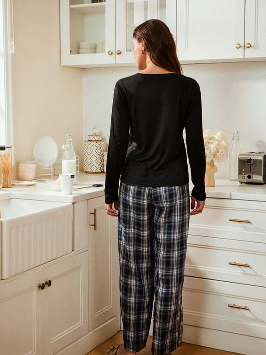 Midnight Plaid Comfort Lounge Set