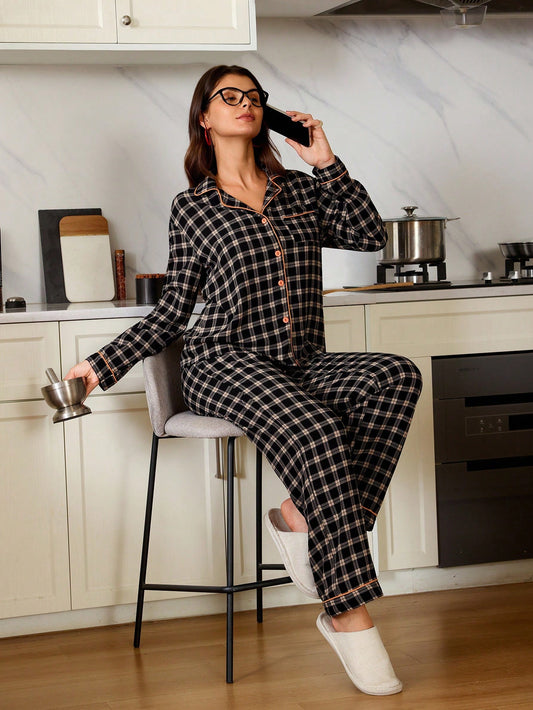 Classic Plaid Lounge Pajama Set